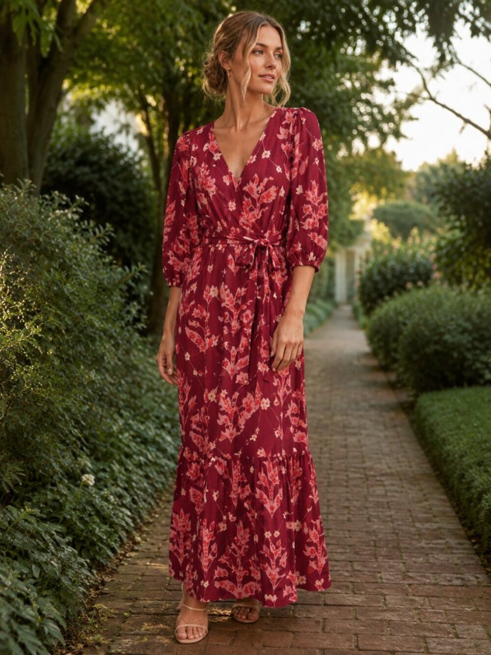 Olivia James The Label maxi Dress Pink Red Womens size Xs